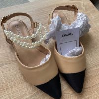 Обувки с перли бежови пантофки бели , снимка 5 - Дамски ежедневни обувки - 45508447