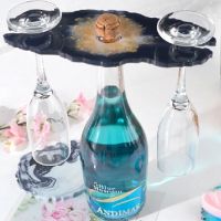 Поставка държач стойка за чаша чаши вино силиконов молд форма смола гипс декор, снимка 3 - Форми - 45307303