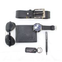 Подарък Бизнес Луксозен фирмен мъжки комплект 6 в 1 +Часовник Очила Химикалка Ключодържател Колан 13, снимка 2 - Подаръци за мъже - 45767309