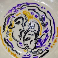 Рисувана чиния, снимка 2 - Картини - 45482778