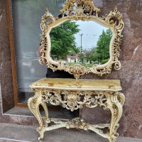 Италианска барокова конзола с огледало  б25, снимка 15 - Огледала - 45639163