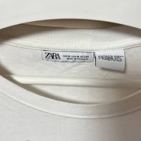 Мъжка бяла тениска ZARA / М размер, снимка 3 - Тениски - 45569710