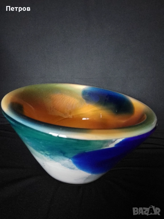 фруктиера, купа стъкло 13.5/22.5 см, снимка 1