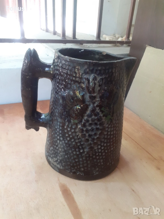 Уникална стара халба кана - българска керамика, снимка 1