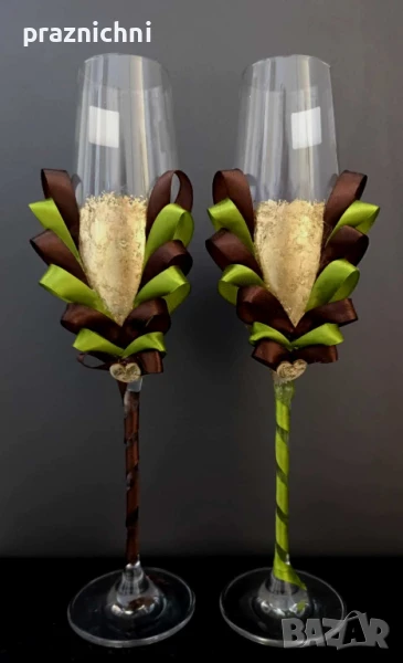 Сватбени чаши Златни, снимка 1