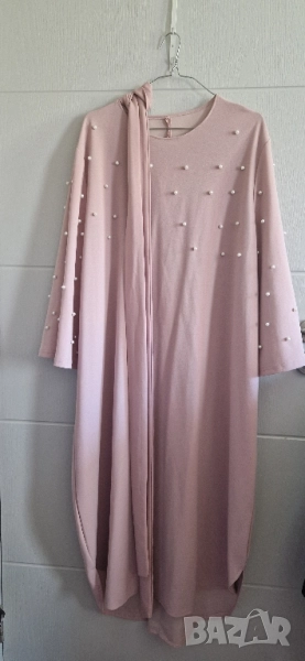 Дамска рокля с перли размер: овърсайз материя: тежка материя, немачкаема подходяща за официален пово, снимка 1