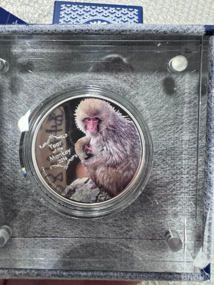 Сребърна монета 1 унция Година на маймуната" 2016 г, снимка 1
