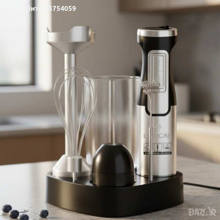 Мощен ръчен блендер Lexical-LHB-1666 6-в-1: Пасиране, разбиване и повече с 800W мощност, снимка 1