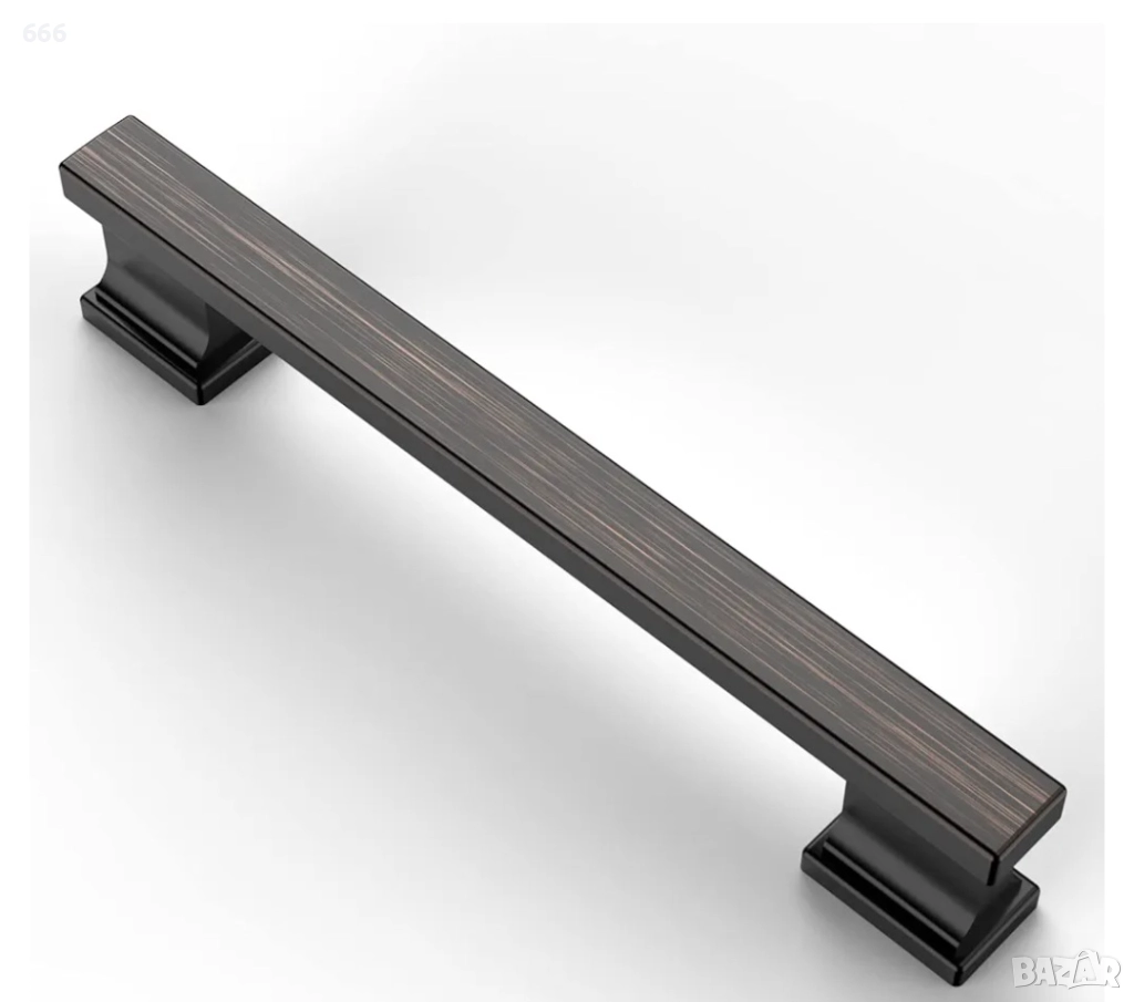 10 броя Мебелни дръжки от бронз с маслено покритие, 128 мм, снимка 1