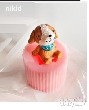3D Малко игриво куче силиконов молд форма калъп фондан гипс свещ сапун декор, снимка 1