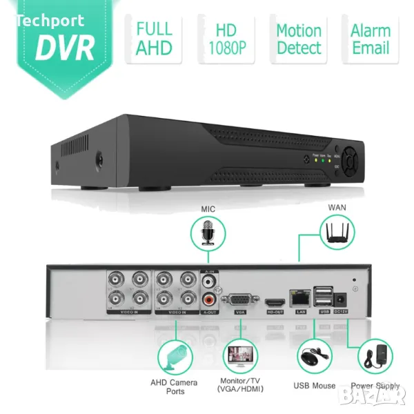 DVR 8 канален с Меню На Български Език, снимка 1