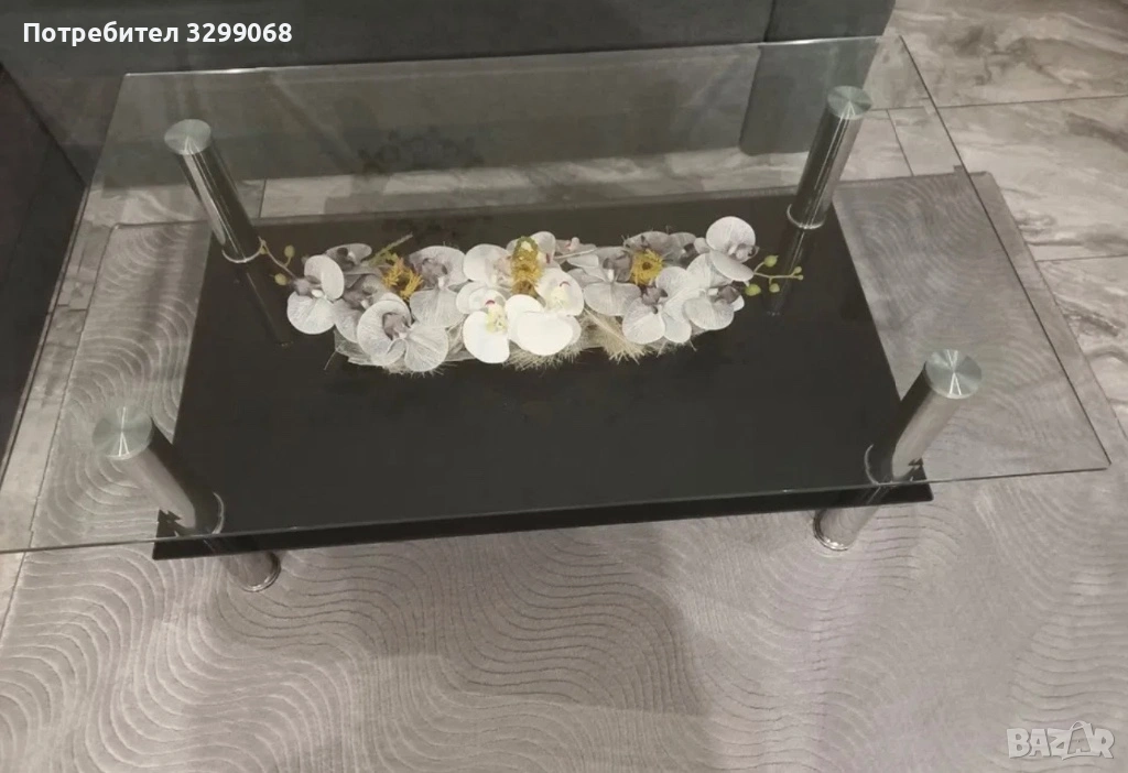 Стъклена холна масичка, снимка 1