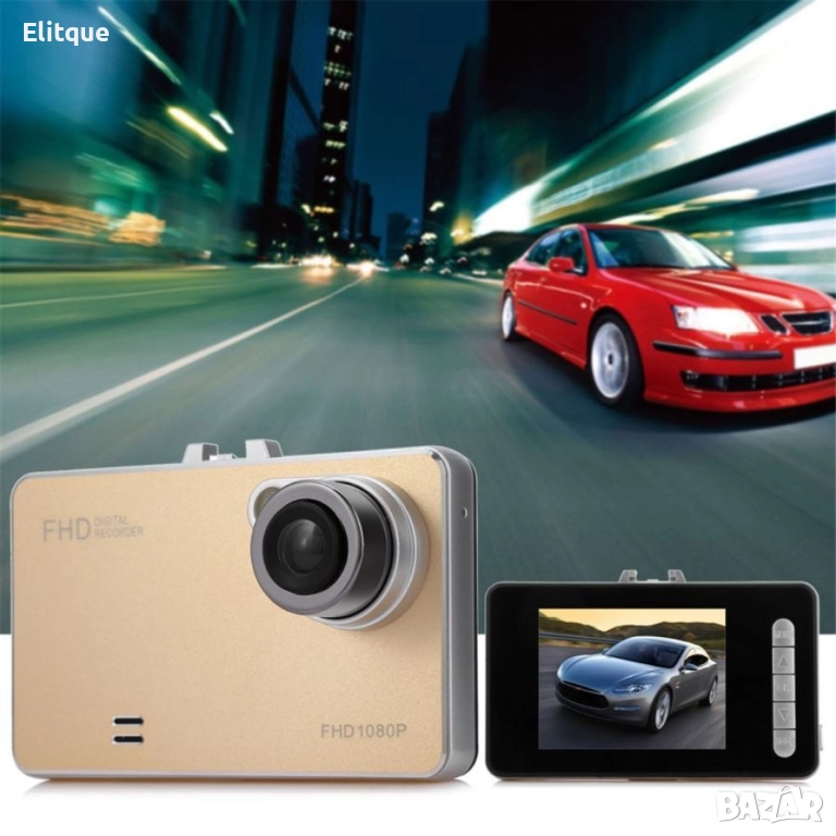 Стилен DVR в златисто или черно с 2,4 инча екран и голям ъгъл на виждане AC81, снимка 1