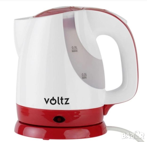 Електрическа кана Voltz Premium RP51230F, 1300W,  0.9л., бяло/черно, бяло/червено, 2 ГОДИНИ ГАРАНЦИЯ, снимка 1