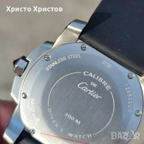 Мъжки луксозен часовник Cartier Calibre de Cartier Diver Steel Rubber Watch W7100056, снимка 14 - Мъжки - 47027012