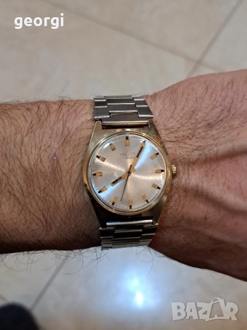 съветски позлатен часовник Poljot с метална верижка Полет , снимка 9 - Мъжки - 52668207