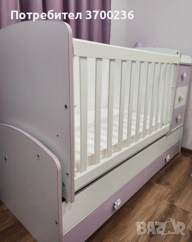 Детско/бебешко трансформиращо се легло , снимка 2 - Бебешки легла и матраци - 53014838