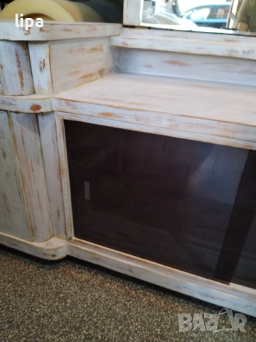 Винтидж шкаф за телевизор обувки тоалетка огледало, снимка 8 - Шкафове - 51770446