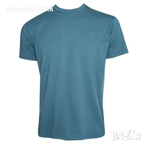 Памучна тениска в синьо-зелен цвят