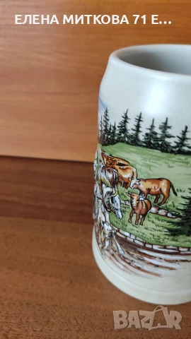 8 бр. немски винтидж халби ръчна изработка , с релефно изображение на дилижанс в планината, снимка 12 - Антикварни и старинни предмети - 51733340