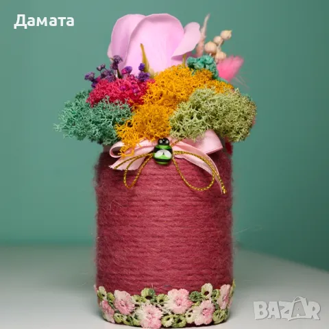 Различни видове кашпи със скандинавски мъх , снимка 9 - Декорация за дома - 45370583