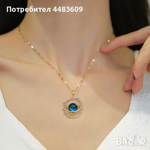 Позлатено колие " Вселена " , снимка 6 - Колиета, медальони, синджири - 53684063