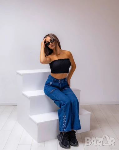 Ефектни сини дънки, снимка 4 - Дънки - 50754821