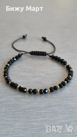 Гривна на конец със кристали и златна мъниста , снимка 9 - Гривни - 50385145