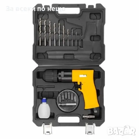 Пневматична бормашина с бързо затягащ патронник в комплект със свредла и битове JCB, снимка 3 - Бормашини - 50333644