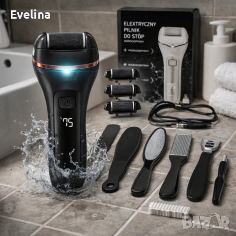 Електричска пила за крака - пълен комплект за базов педикюр