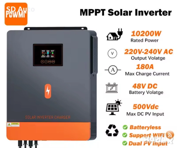 Хибриден инвертор Pow Mr - 10,2 Kw / 48V, снимка 10 - Друга електроника - 52190415