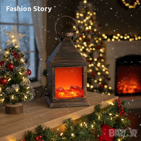 LED Камина-фенер с ефект на тлеещи въглени