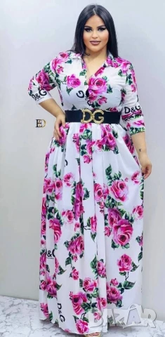 дълги рокли тип риза versace valentino garavani christian dior dolce gabbana louis vuitton , снимка 10 - Рокли - 50574326