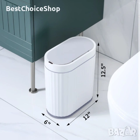 Автоматичен сензорен кош 8L смарт с капак – водоустойчив, снимка 6 - Друга електроника - 53700045