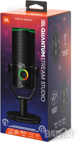 JBL Quantum Stream Studio, троен кондензаторен USB микрофон, снимка 6 - Микрофони - 45057433