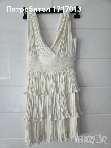 Елегантна бяла рокля, размер 38, снимка 2 - Рокли - 51744614