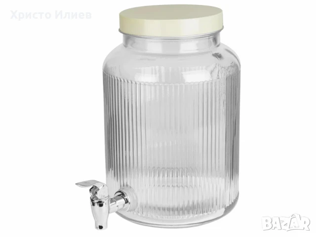 Стъклен Диспенсър за течности Стъклен съд за напитки с канелка, снимка 3 - Други стоки за дома - 51362290