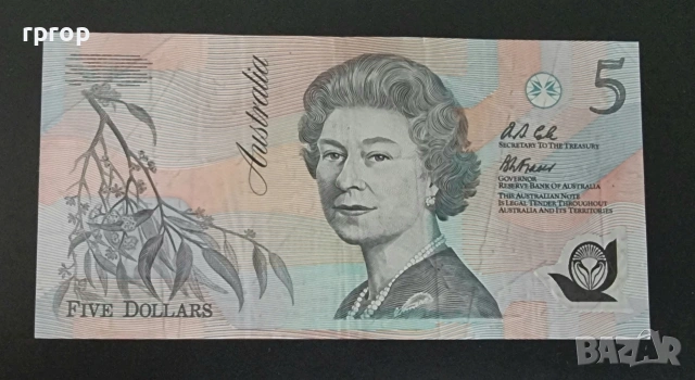 Австралия.
5 долара .
1992 година.
Полимер.