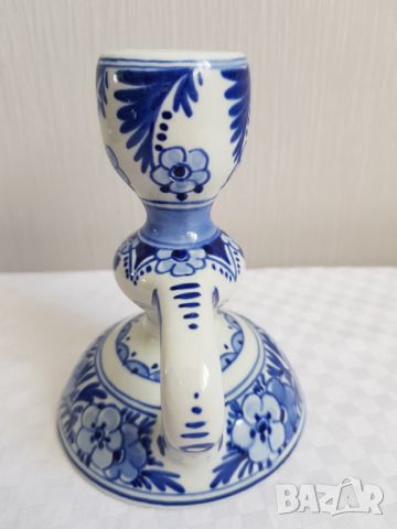 Стар порцеланов свещник с подпис Royal Delft, снимка 2 - Антикварни и старинни предмети - 46321691