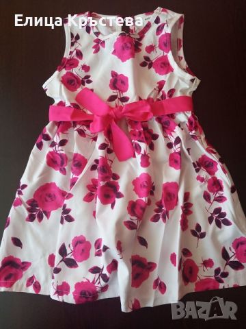 Нова рокля с розови цветя и колначе , снимка 3 - Детски рокли и поли - 45710045