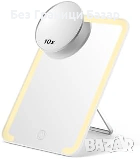 Ново преносимо настолно LED козметично огледало с 10X увеличение 3 режима светлина