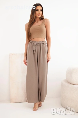 Дамски панталон с широка талия, 16цвята , снимка 18 - Панталони - 46462760