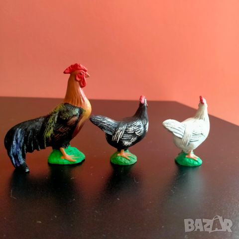 Колекционерска фигурка Schleich Rooster Chicken 1983 13014, 13011, 13018, снимка 4 - Колекции - 45933163