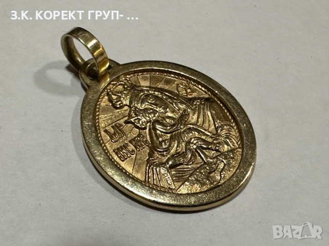 Златна висулка Богородица 14к, 8,91гр, снимка 4 - Колиета, медальони, синджири - 53978150