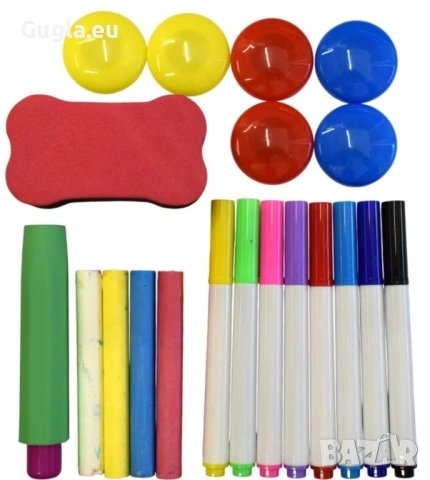 Бяла и зелена дъска , магнитни, комплект с 55 букви на кирилица и аксесоари , снимка 3 - Образователни игри - 54040023