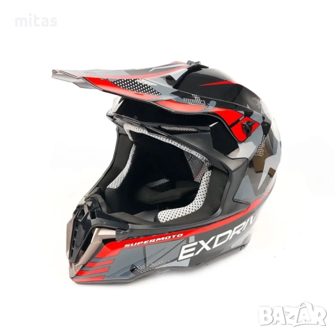 Кросова каска EXDRIVE, Full Face, DOT, Размер: XL - Вело, Мото, Скутер, снимка 3 - Аксесоари за велосипеди - 52145107