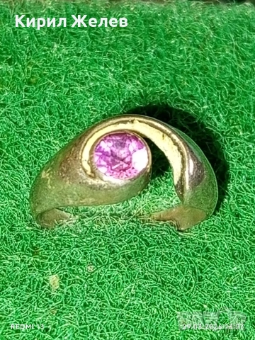 Сребърен пръстен синтетичен РУБИН майсторска ръчна изработка 54170, снимка 2 - Пръстени - 54013978