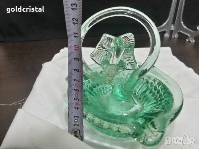 Стар стъклен пепелник ръчна изработка , снимка 8 - Антикварни и старинни предмети - 52267274