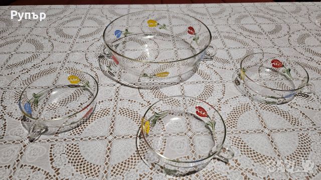 Рисувани стъклени чинийки, снимка 5 - Чинии - 46420963