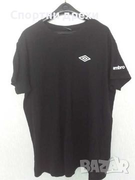 Черна памучна тениска Umbro (XХL), снимка 2 - Спортни дрехи, екипи - 45808769